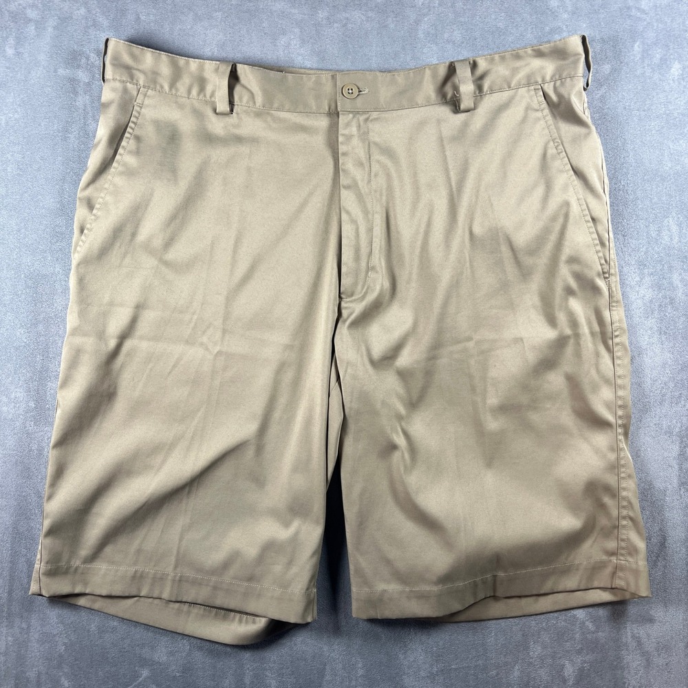 Nike Golf‎ Dri-FIT Shorts Mens 36 Khaki Tan Flat Front Performance Golfing
